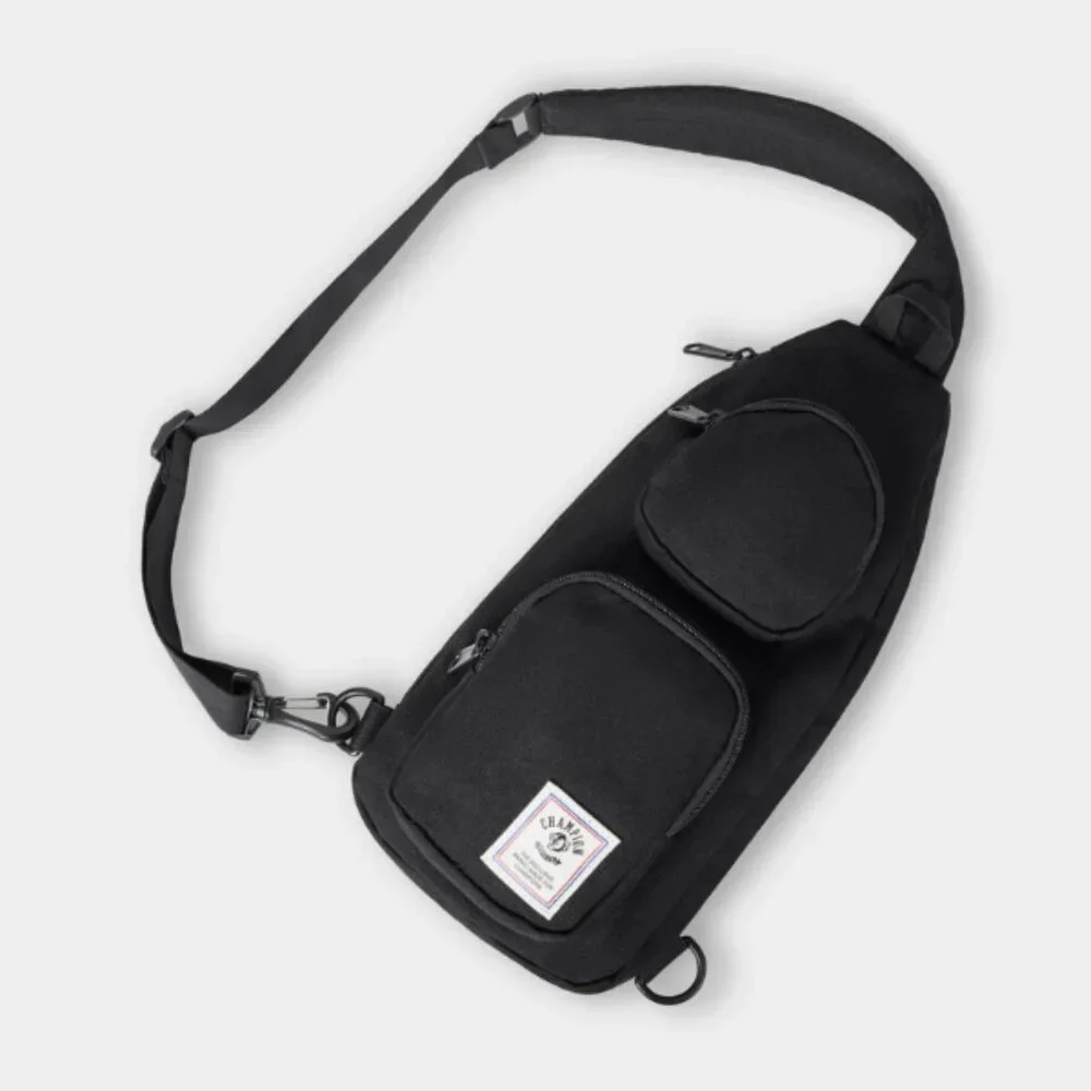 Champion Canvas Sling Bag Black Crossbody Shoulder Travel Backpack Unisex